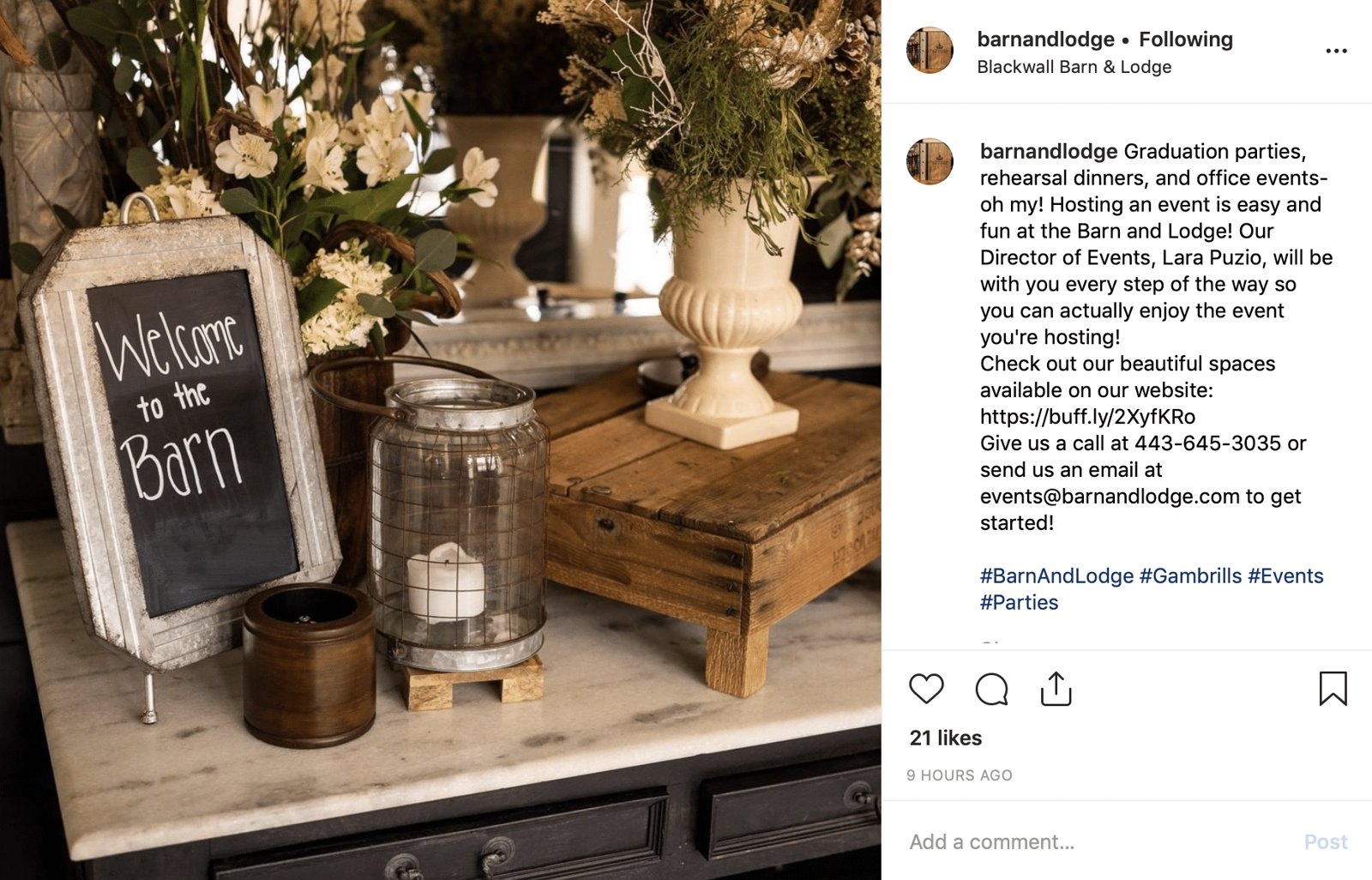 Instagram / Barn & Lodge